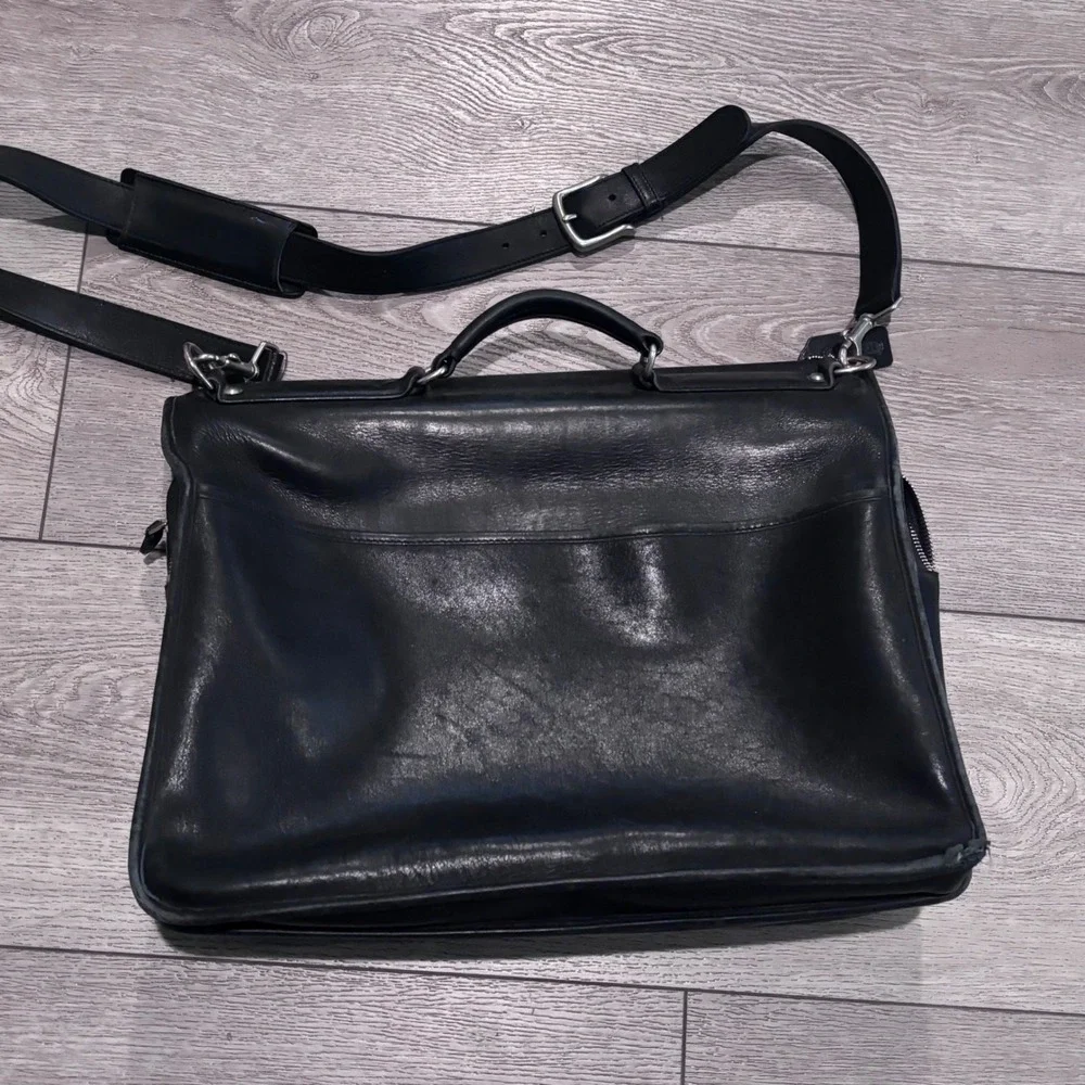 Coach Briefcase Black Leather Messenger Bag Laptop A1S-5310 Business